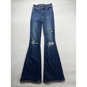 American Eagle Women's Super Hi-Rise Flare Denim Jeans - Size 000 (22x30) *READ*